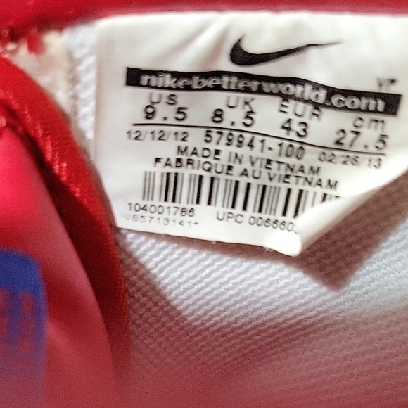 Nike Air Force 1 "Puerto Rico" Red White Blue  Mens Size 9.5 - Picture 3 of 13